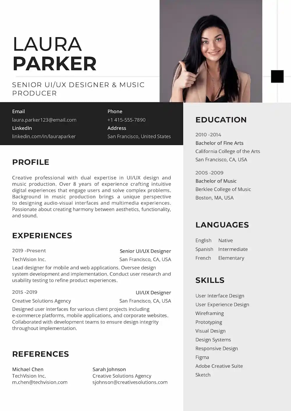 Resume or CV template 2