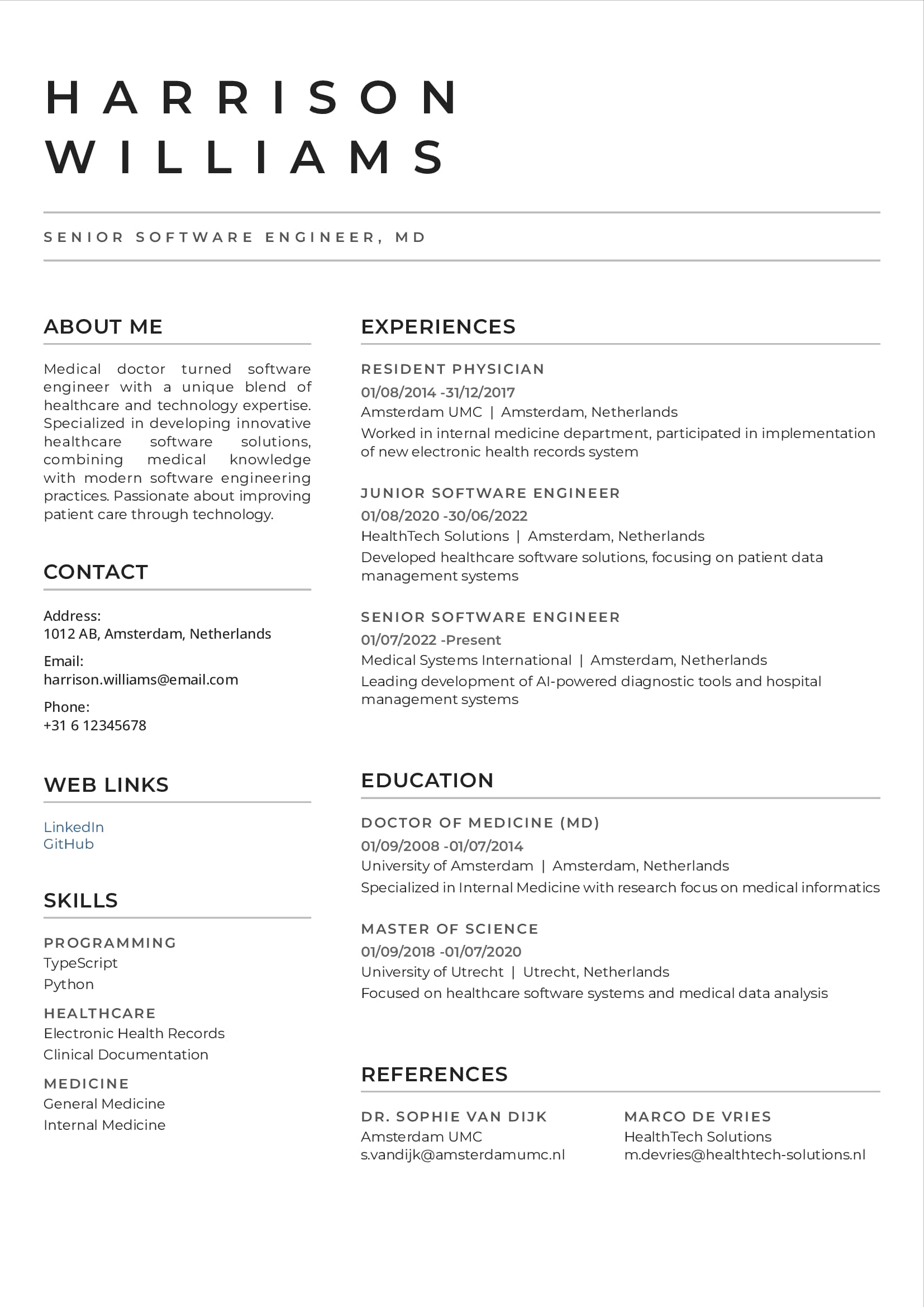 Resume or CV template 3